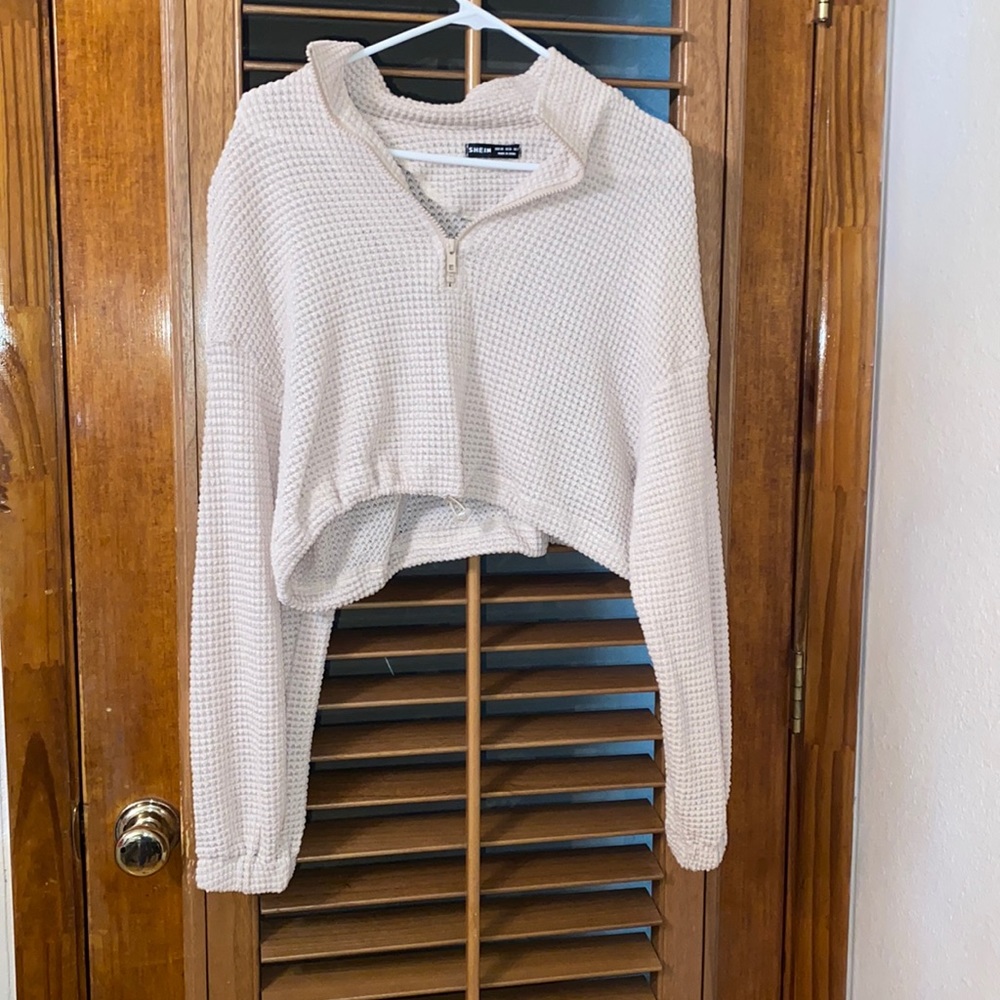 Creme drawstring sweater
